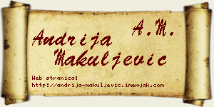 Andrija Makuljević vizit kartica